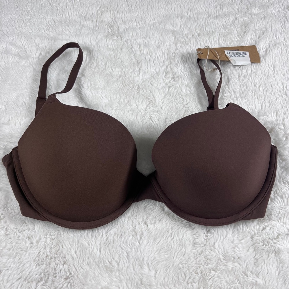 Skims‎ Fits Everybody Push Up Demi Bra Cocoa Brown BR-UWR-2295 Size 32DD NWT - Picture 3 of 12